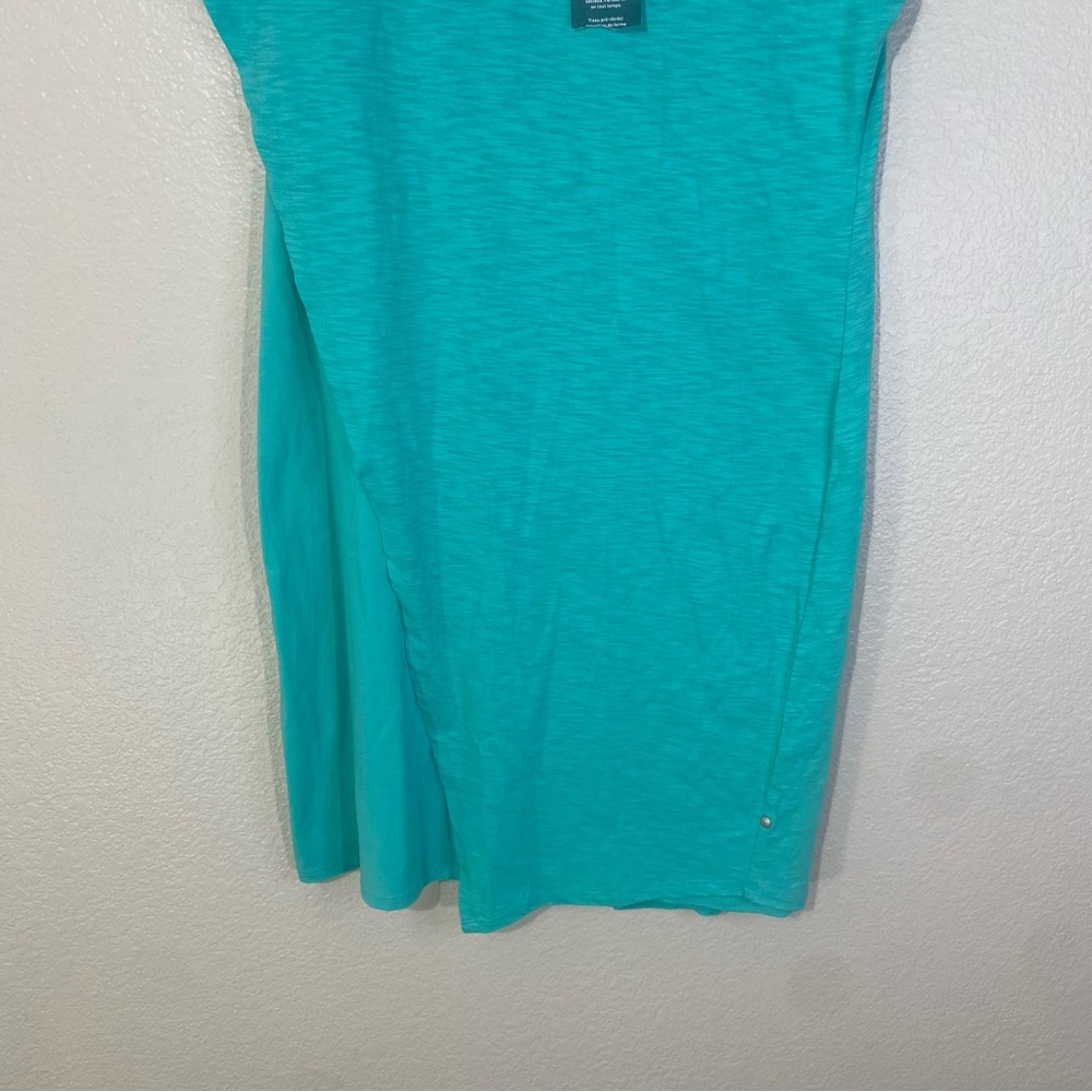 Neon Buddha On Deck Teal Dress Size Small NWT Stretch Jersey Draped Panels - Picture 3 of 10